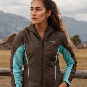 Columbia Omni-Shield Womens L Nylon Breathable Full Zip Hooded Windbreaker*READ*